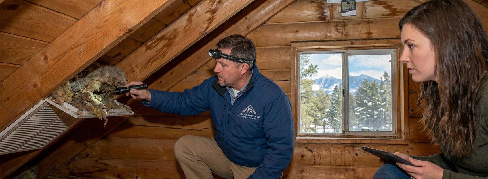 Attic ventilation inspection in Flagstaff home detecting airflow and moisture issues